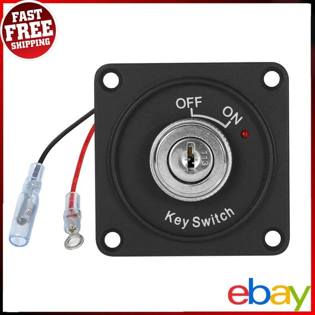 ON/OFF KEY SWITCH DC 12V 10A Ignition Switch with Panel+2 Keys for Boat ...