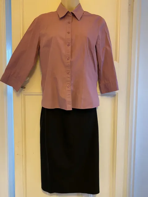 Woman Bundle Shirt&Skirt Zara Pink Black Fitted Size Small 10UK Office Pre-Worn