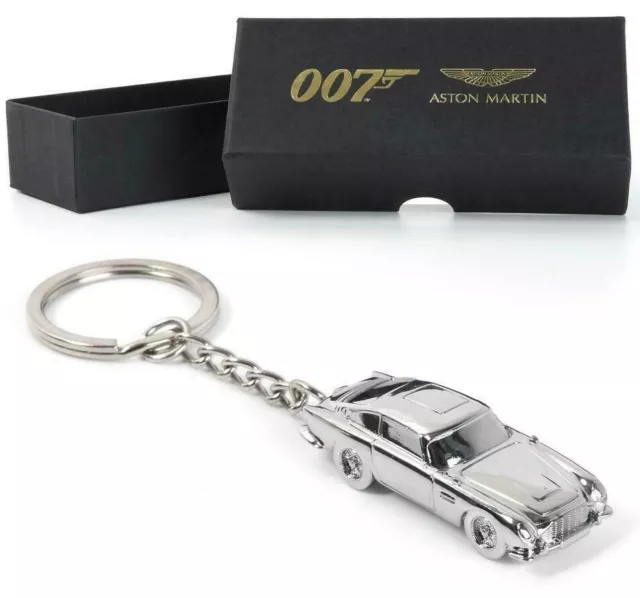 Official No Time To Die Aston Martin Db5 Silver Keyring James Bond 007 New Gift