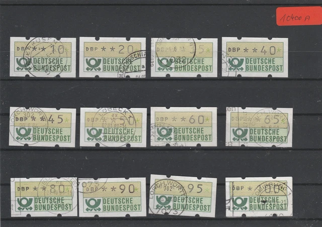 Deutschland   Automatenmarken  Posten/Lot  gestempelt 12x  MiNr. 1
