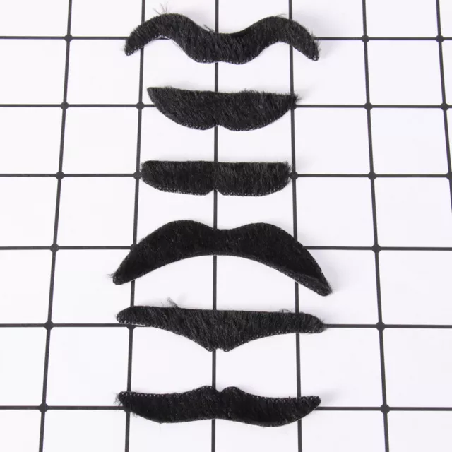 6 Pcs Novelty Mustache Cosplay Props False Facial Hair Fake Beard