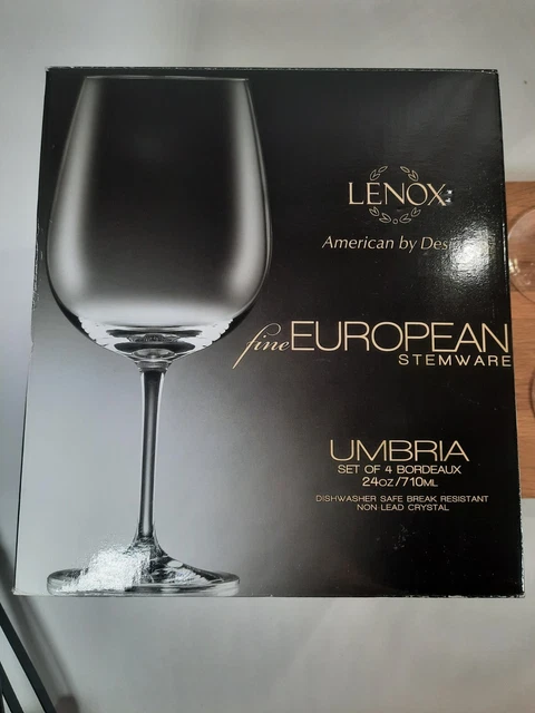 Lenox  Umbria European Stemware  Bordeaux 24oz Set Of 4 Large Wine Glasses