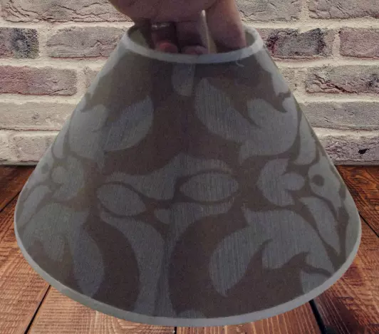 Ancien Grand Abat-Jour Lampe Lustre Floral Suspension diamètre 30,5 cm cône