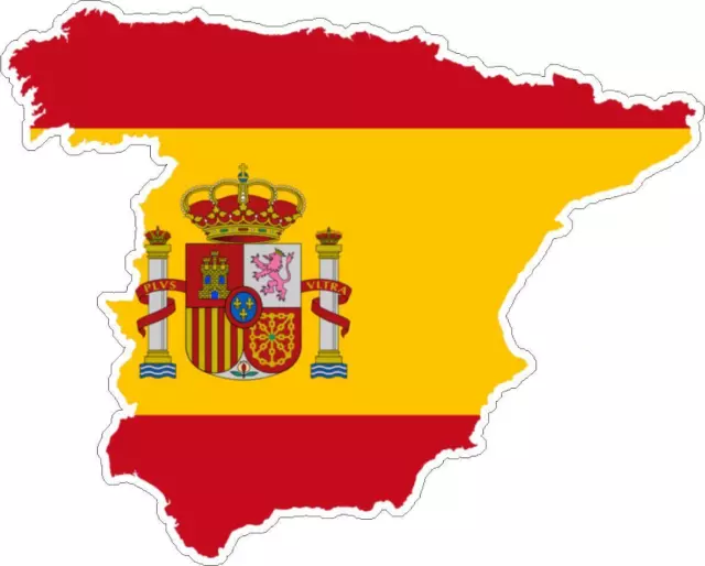 Aufkleber Klebe- Auto Vinyl Flagge Karte Spanien