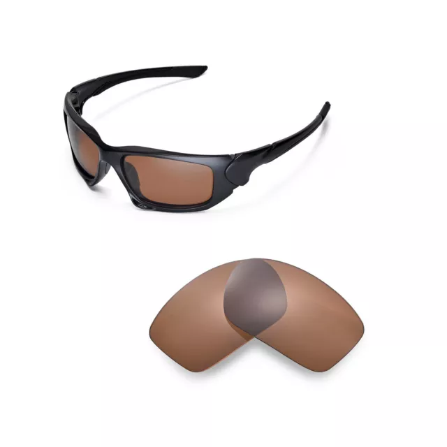 New Walleva Polarized Brown Replacement Lenses For Oakley Scalpel Sunglasses