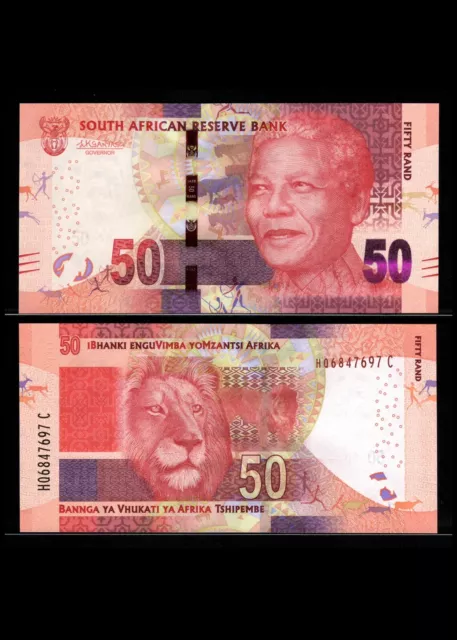 SET ; South Africa, 10, 20, 50 Rand, ND 2013 - 2018 UNC Banknote Nelson Mandela 3