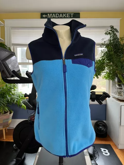 Patagonia Women's Sz. M Synchilla Fleece Vest w/Pocket Blue Colorblock M040603