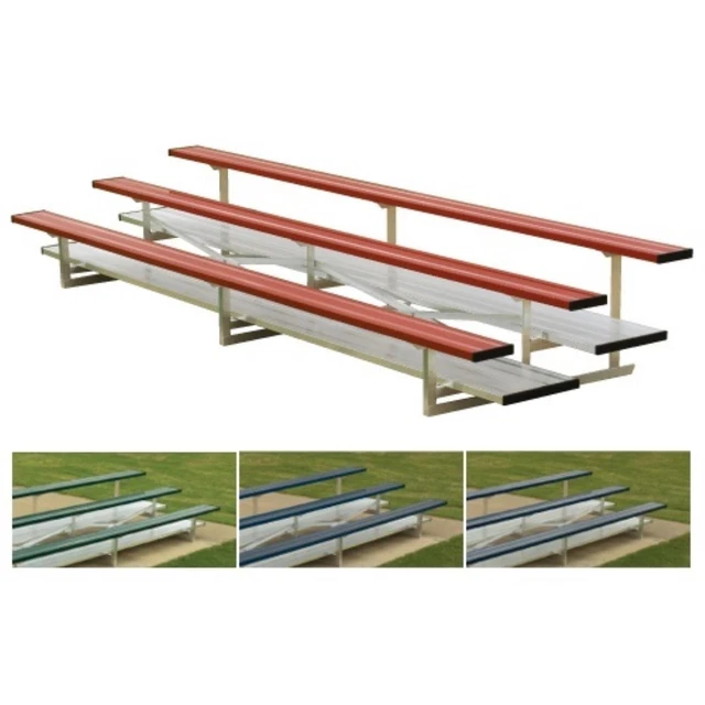 Athletic Connection 2 Row 21' Powder Coated Bleachers With Navy NB0221CN