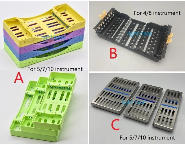 DENTAL AUTOCLAVE STERILIZATION Cassette Rack Box Tray for 4/5/7/8/10