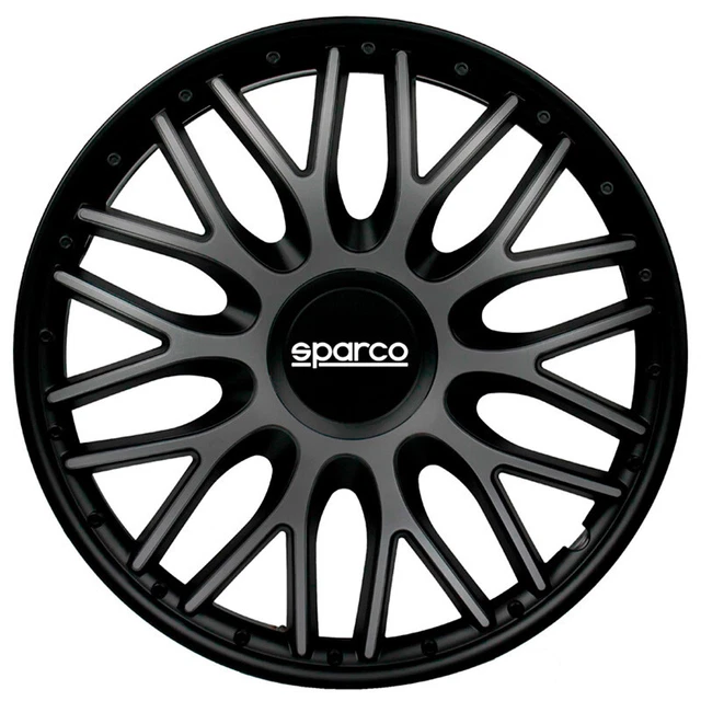 Enjoliveurs Sparco Bergamo – 16 Pouces, Noir/rouge, Set De 4 Pièces, Style Sportif
