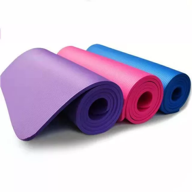 Non Slip Fitness Yoga Mat Gym Pilates Workout 10Mm Thick Nbr Gymnastic Eva Foam