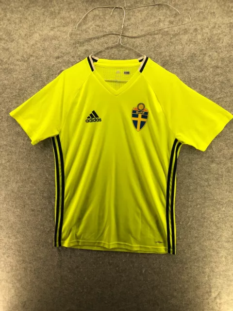 Adidas Mens Medium Hi Viz Yellow Svenska Fotbollforbundet Football Shirt SVFF