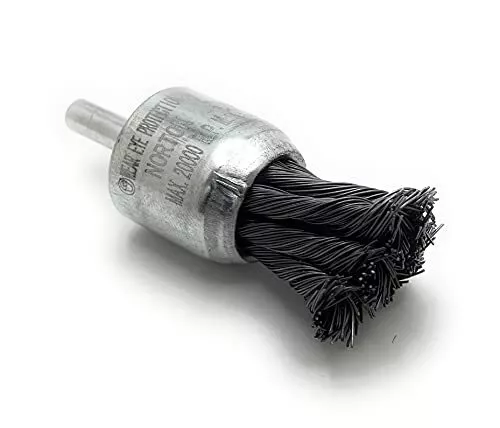 "Cepillo de extremo de alambre de nudo, vástago tamaño 1/4"