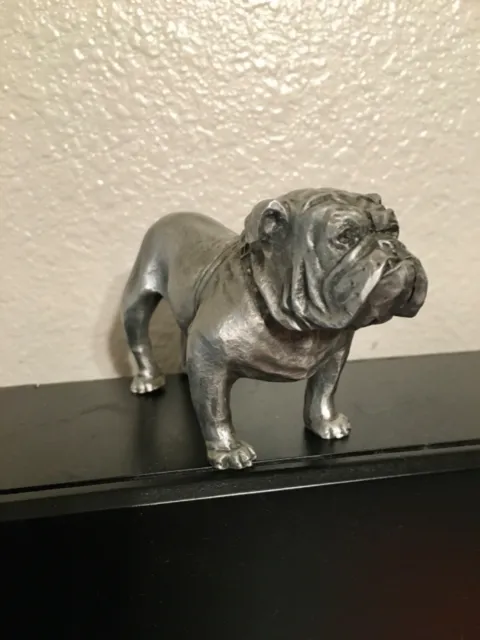 Vintage Cast Pewter Bulldog Figurine by Philip Kraczkowski Signed