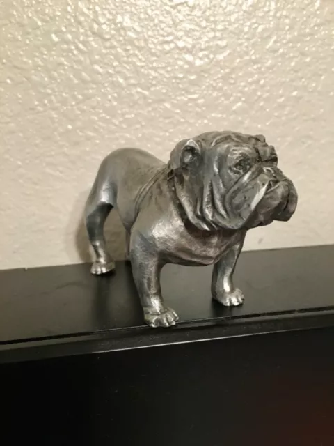 Vintage Cast Pewter Bulldog Figurine by Philip Kraczkowski Signed