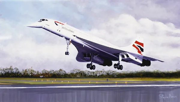 BA Concorde Final Touchdown at Filton print signed by very last flight Pilot
