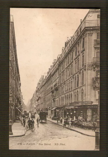 PARIS   cpa carte postale ancienne  Rue DURET   1915  ed  ND 3726   animée  RARE