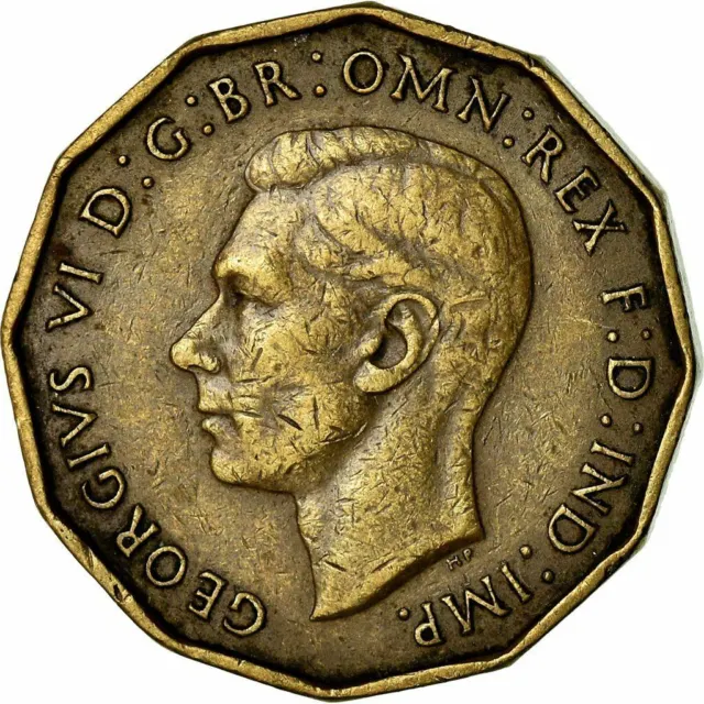 United Kingdom 3 Pence - George VI with 'IND:IMP' | Coin KM849 1937 - 1948