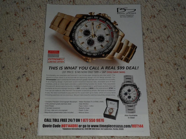 2014 Daniel Steiger Drivemaster Watch Ad / Article