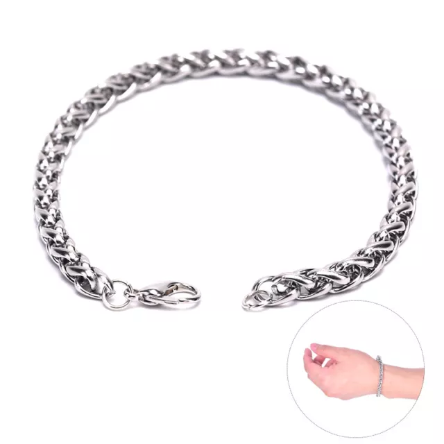 Silver Men's Stainless Steel Chain Link Bracelet Wristband Bangle Jewelry PuRSEL