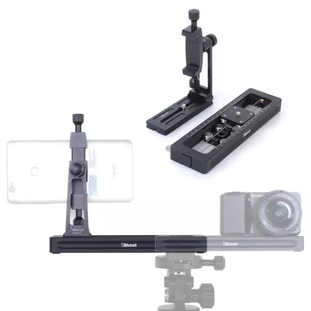 Macro Focusing Rail Slider & Telefon Halter f Kamera MILC Stativ-Kugelkopf Phone