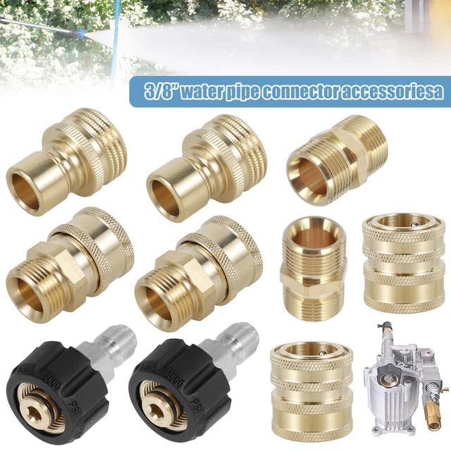 9Pcs Pressure Washer Adapter Set 5000PSI M22 to 3/8inch Quick Connect  CC