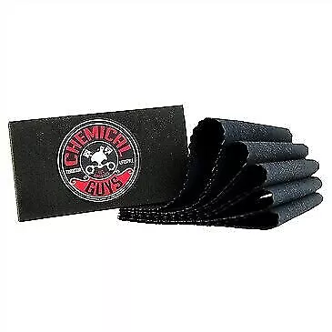 Chemical Guys Small Black Carbon Flex Applicator + 5 Gray Suede Towels