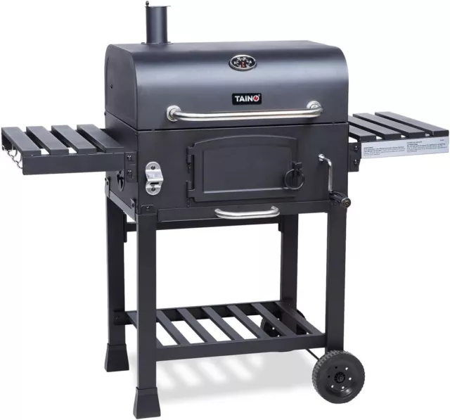 BBQ Smoker GRILLWAGEN Holzkohle  Grill Grillkamin Standgrill Räucherofen Zubehör