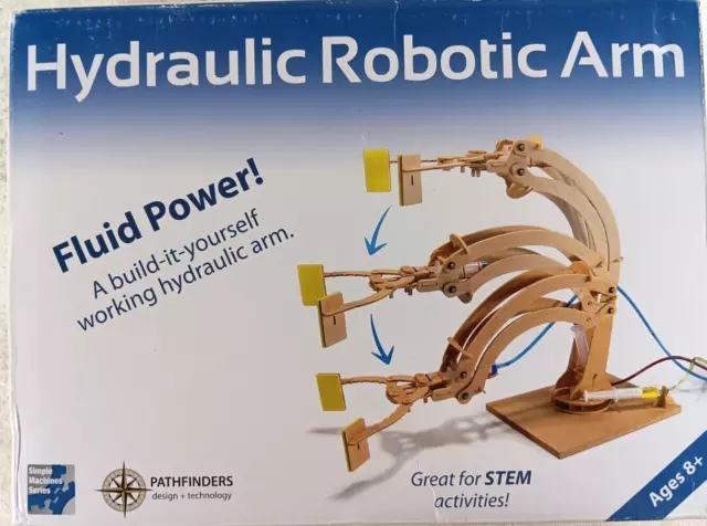 Hydraulic Robotic Arm Wooden Kit STEM Educational Engineering Toy