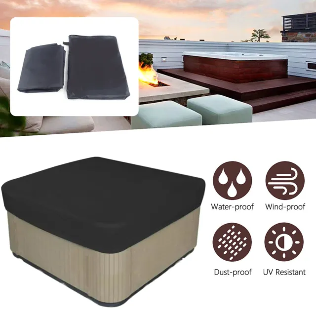 Outdoor Hot Tub SPA Cover Waterproof Dust-Proof UV Resistant Polyester HeavyDuty