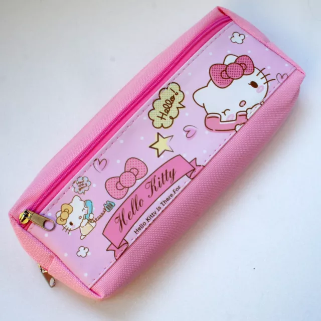 Cute Hello Kitty Girls Pink Polyester Slim Long Wallet Purse Handbag