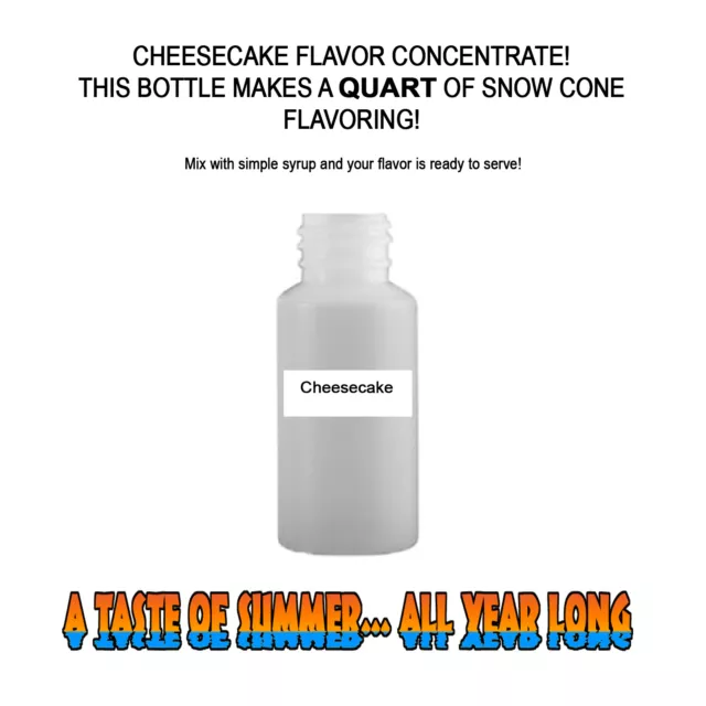 Cheesecake Mix Snow Cone/Shaved Ice Flavor Concentrate Makes 1 Quart