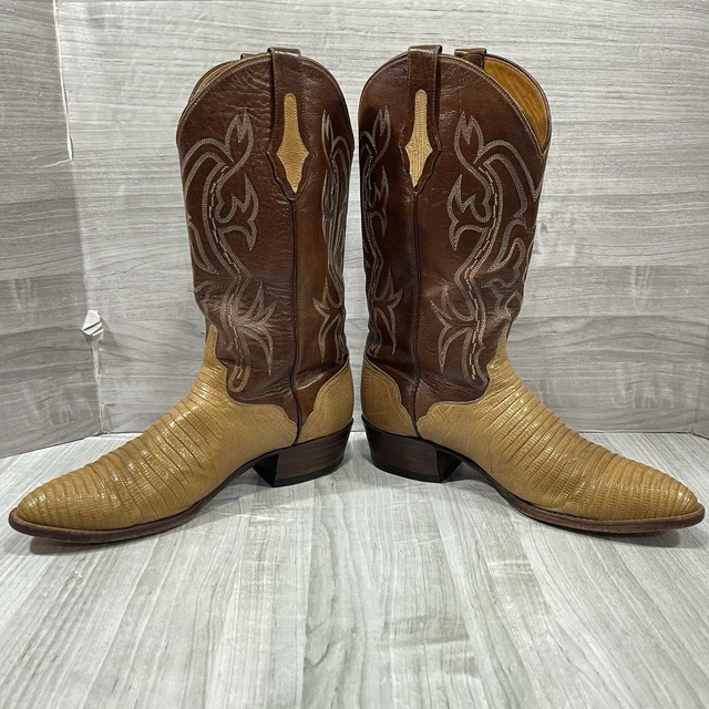 Bottes de cowboy Tony Lama Teju en lézard, cuir exotique