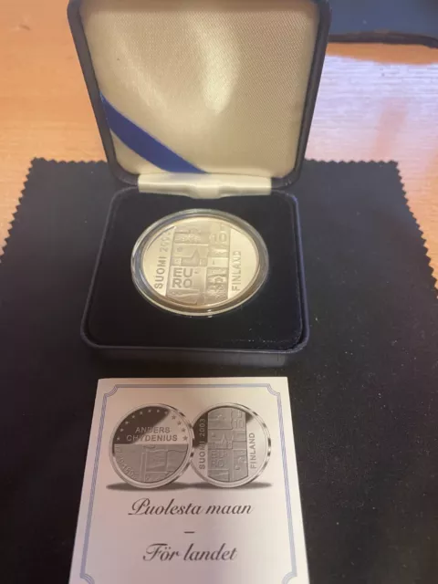 10 Euro Finnland  2003 Silber PP in Originalverpackung Anders Chydenius