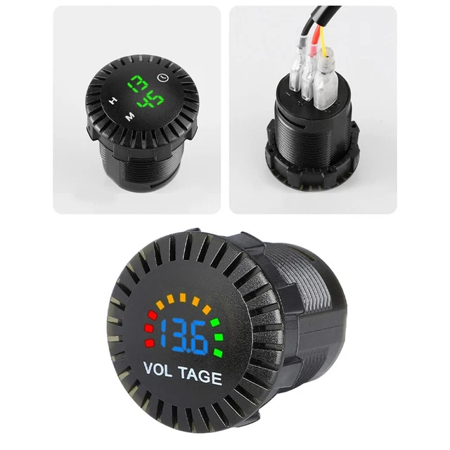Digital Voltage Voltmeter Accessories For Motorcycle Car Measure 8V-30V