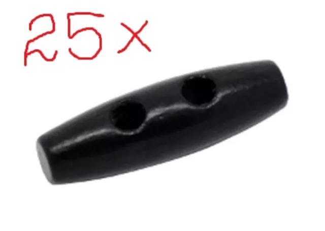 25 botones de palanca de madera negros