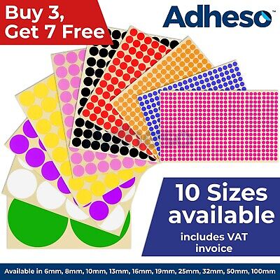 1,000 COLOURED STICKERS 32MM X 22MM SELF ADHESIVE COLOUR CODE STICKY LABELS 