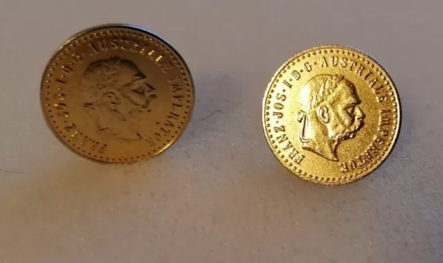 Manschettenknöpfen Gold Farbig Franz, Joseph Münze Zustand gut Selten?