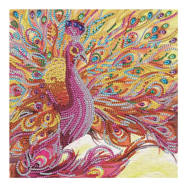 5D Diamond Painting Peacock Partial Special Shape Drill Wall DIY (UP270)