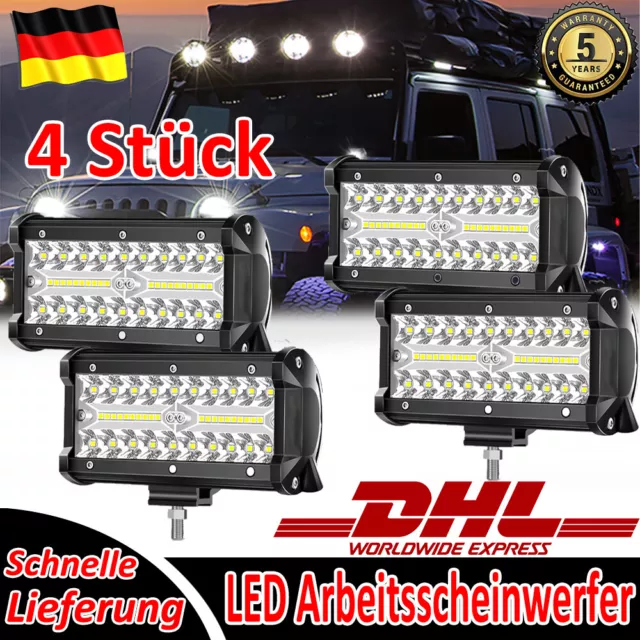 4x 1000W LED ArbeitsscheinwerferLichtbalken Lightbar Auto LKW Bagger 12V/24V Neu