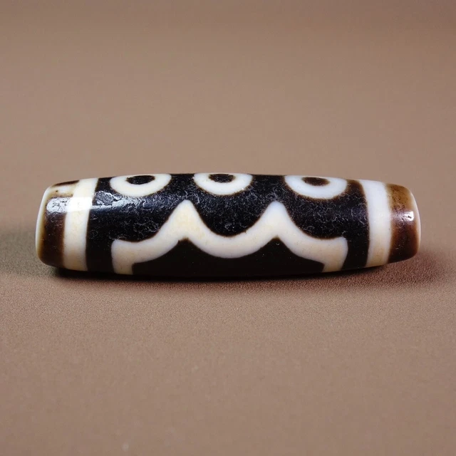 Ancient Tibetan DZI Beads Old Agate Lucky 5 Eye Totem Amulet Pendant GZI #643