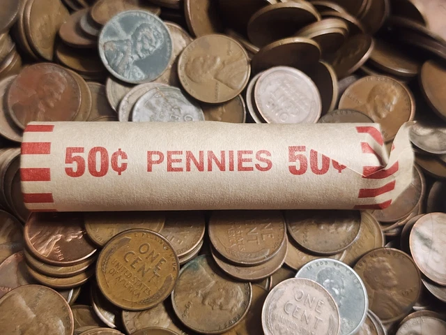US WHEAT PENNIES / CENT / LINCOLN PENNY ROLL LOT OF 1 (Random grab)