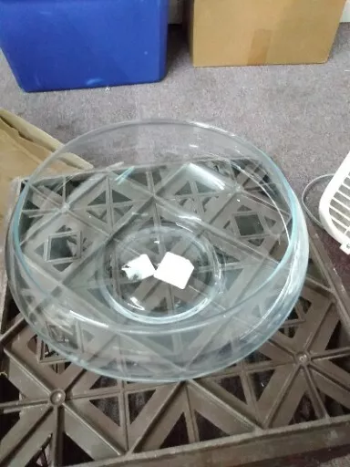 Vintage Round Clear Glass Fish Bowl-Turtle Bowl-Plant Terrarium Bowl (TL)