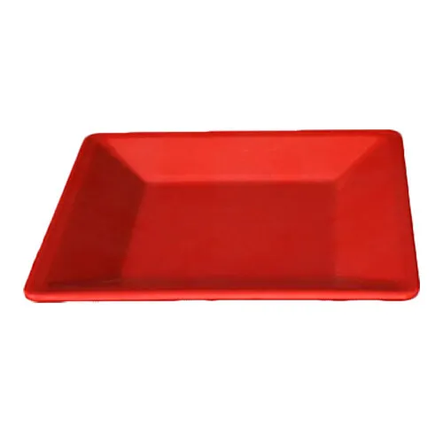 Thunder Group PS3204RD 4" Passion Red Wide Rim Melamine Square Plate