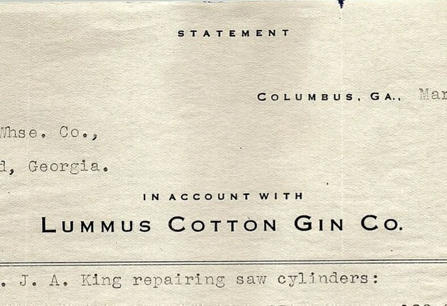 1951 Lummus Cotton Gin Co. Columbus Ga Repair Saw Cylinders 15-59