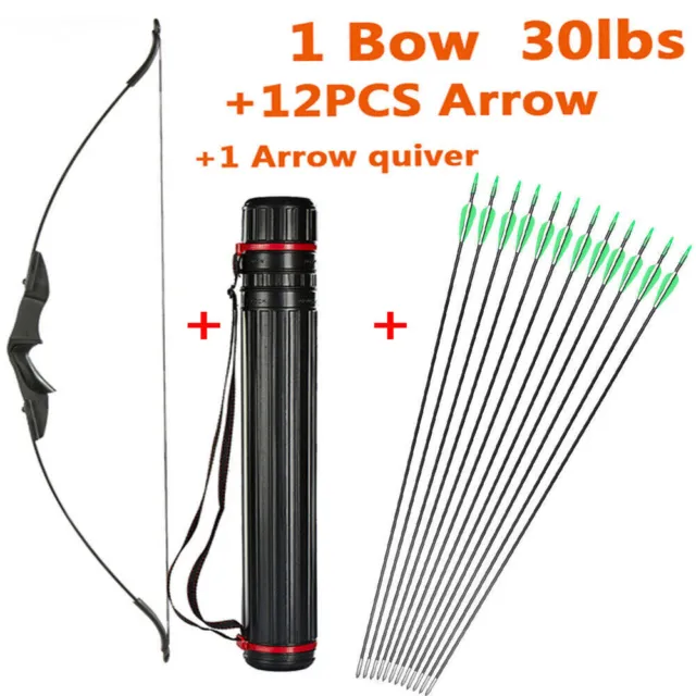 51 in Takedown Recurve Bow Right Hand Archery Hunting + 12Pcs Arrow + Quiver Set