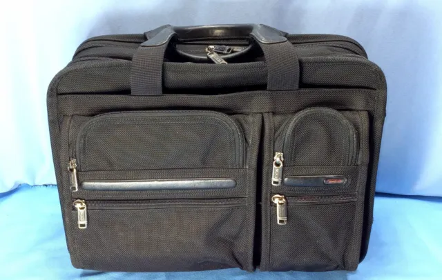 Tumi 26141D4 Alpha Black Ballistic Nylon Expandable Laptop Briefcase Bag Travel