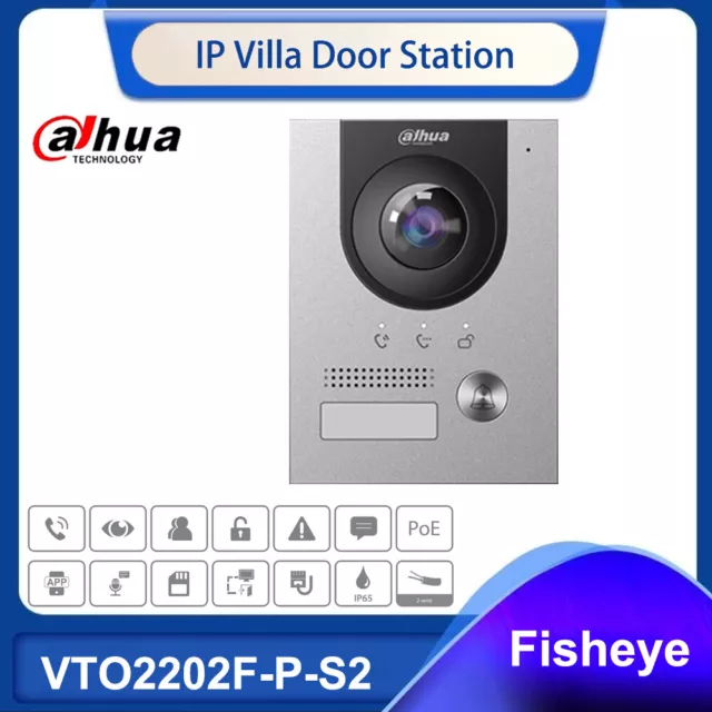 Dahua VTO2202F-P-S2 IP Villa Door Station 2MP Fisheye Camera Doorbell PoE APP