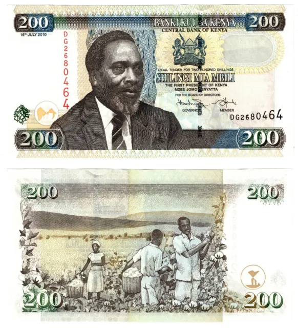 2010 Kenya 200 Shillings Banknote UNC P49e