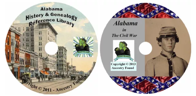 80 old books - ALABAMA  - History Genealogy Civil War Collection - DVD CD AL